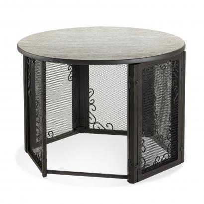 Image of Richell Accent Table Pet Crate Elegant Furniture For Cats And Dogs Vintage Design