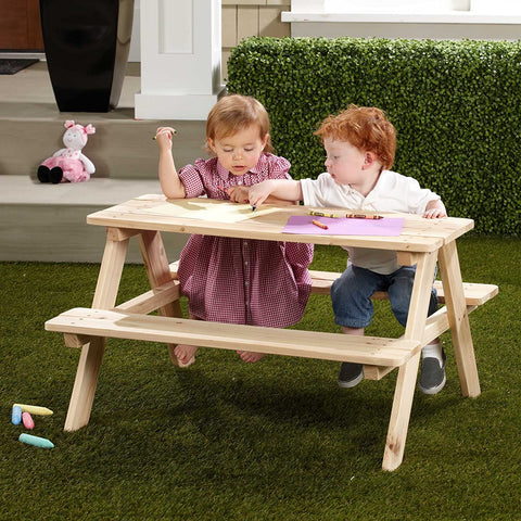 Image of Merry Products Wooden Kids Picnic Table