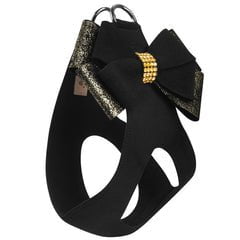 Susan Lanci Designs Black Glitzerati Double Nouveau Bow Step In Harness