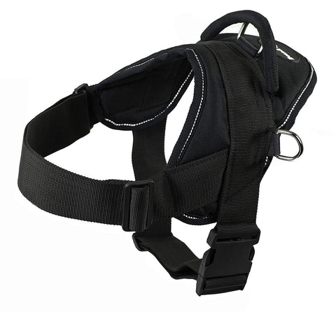 Image of Working Dog Nylon DT Harness For Extra Extra Small To Extra Large Dogs Black With Reflective Trim