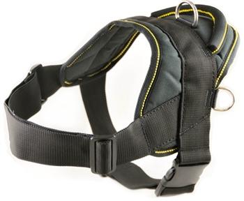 Image of Nylon Harness For Extra Extra Small To Extra Large Dogs Black With Yellow Trim