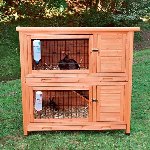 Image of Trixie Pet Products 2 Story Rabbit Hutch with Insulation