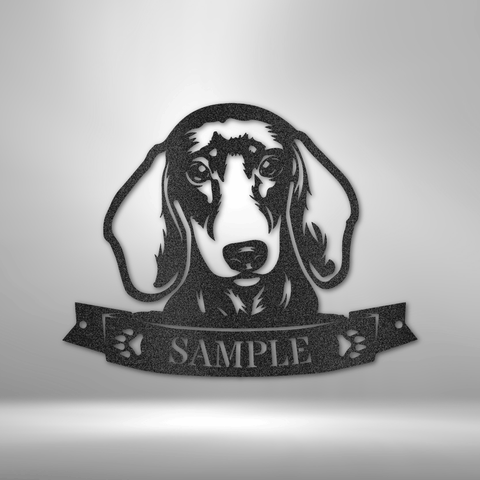 Image of Custom Dachund Face Monogram - Steel Sign- Gifts For Him/Her/Mom/Dad For Garden, Home, Backyard