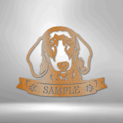 Image of Custom Dachund Face Monogram - Steel Sign- Gifts For Him/Her/Mom/Dad For Garden, Home, Backyard