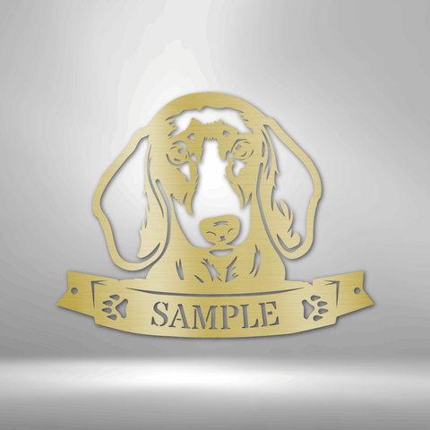 Image of Custom Dachund Face Monogram - Steel Sign- Gifts For Him/Her/Mom/Dad For Garden, Home, Backyard