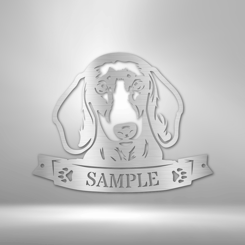 Image of Custom Dachund Face Monogram - Steel Sign- Gifts For Him/Her/Mom/Dad For Garden, Home, Backyard