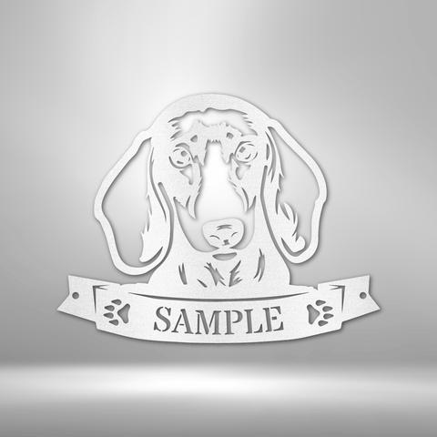 Image of Custom Dachund Face Monogram - Steel Sign- Gifts For Him/Her/Mom/Dad For Garden, Home, Backyard