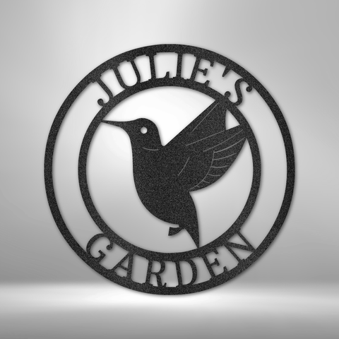 Image of Custom Humming Bird Monogram - Steel Sign- Gifts Him/Her/Mom/Dad For Garden, Home, Backyard
