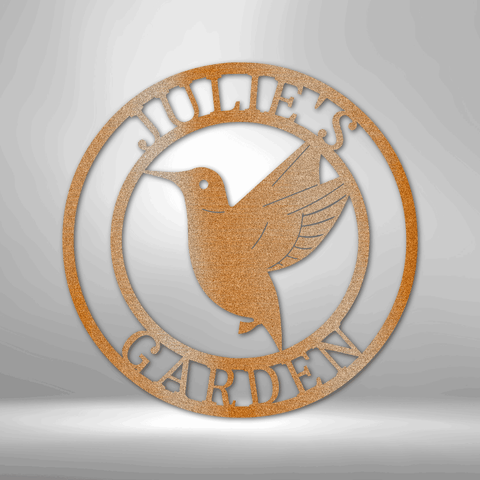 Image of Custom Humming Bird Monogram - Steel Sign- Gifts Him/Her/Mom/Dad For Garden, Home, Backyard
