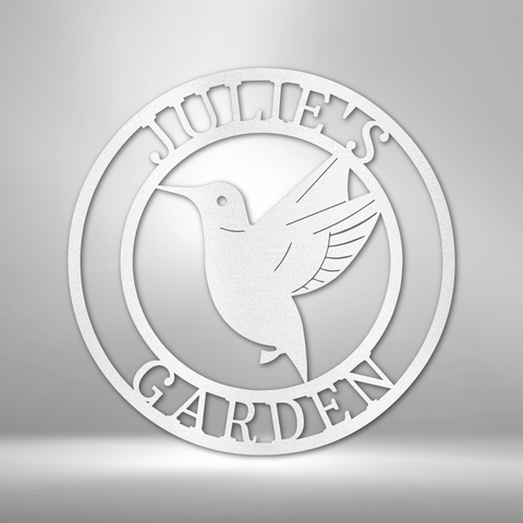 Image of Custom Humming Bird Monogram - Steel Sign- Gifts Him/Her/Mom/Dad For Garden, Home, Backyard