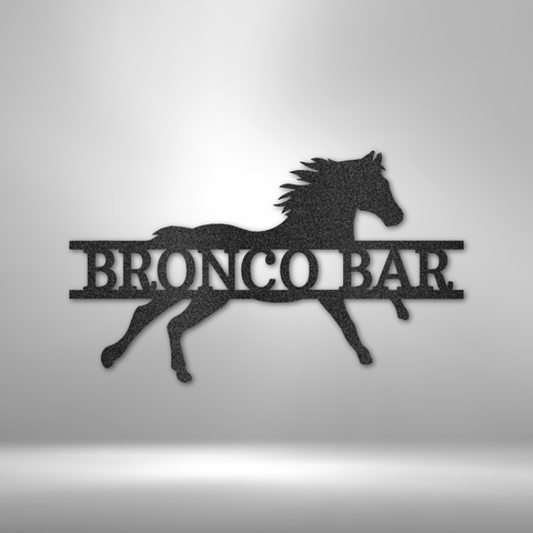 Image of Custom Sprinting Horse Monogram - Steel Sign- Gifts For Him/Her/Mom/Dad For Garden, Home, Backyard