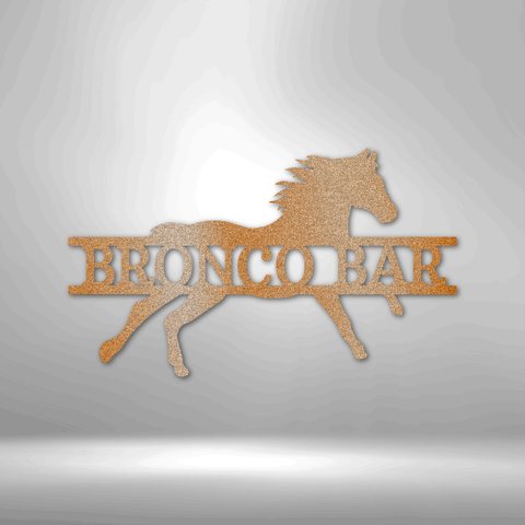 Image of Custom Sprinting Horse Monogram - Steel Sign- Gifts For Him/Her/Mom/Dad For Garden, Home, Backyard