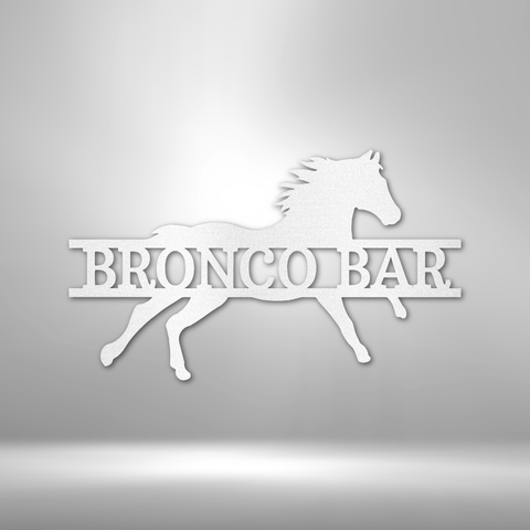 Image of Custom Sprinting Horse Monogram - Steel Sign- Gifts For Him/Her/Mom/Dad For Garden, Home, Backyard