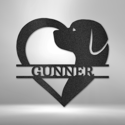 Image of Custom Typography Dog Love Monogram - Steel Sign- Gift For Her/Him/Mom/Dad