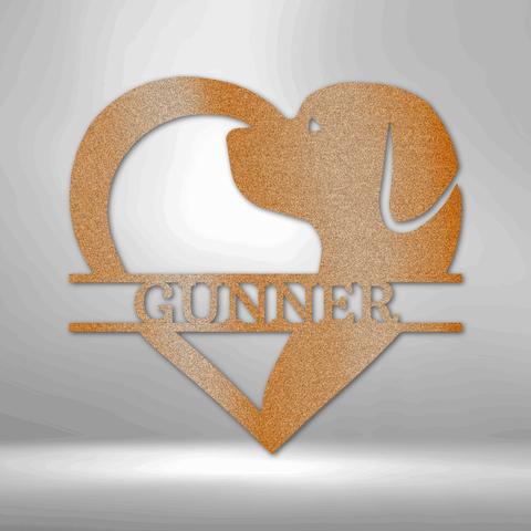 Image of Custom Typography Dog Love Monogram - Steel Sign- Gift For Her/Him/Mom/Dad