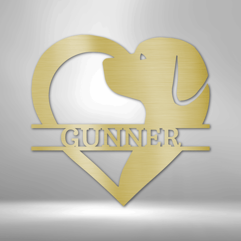 Image of Custom Typography Dog Love Monogram - Steel Sign- Gift For Her/Him/Mom/Dad
