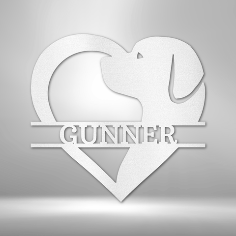 Image of Custom Typography Dog Love Monogram - Steel Sign- Gift For Her/Him/Mom/Dad