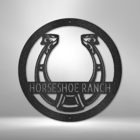 Image of Custom Horseshoe Monogram - Steel Sign- Gifts For Him/Her/Mom/Dad For Garden, Home, Backyard