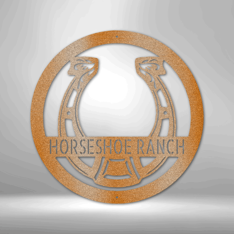 Image of Custom Horseshoe Monogram - Steel Sign- Gifts For Him/Her/Mom/Dad For Garden, Home, Backyard