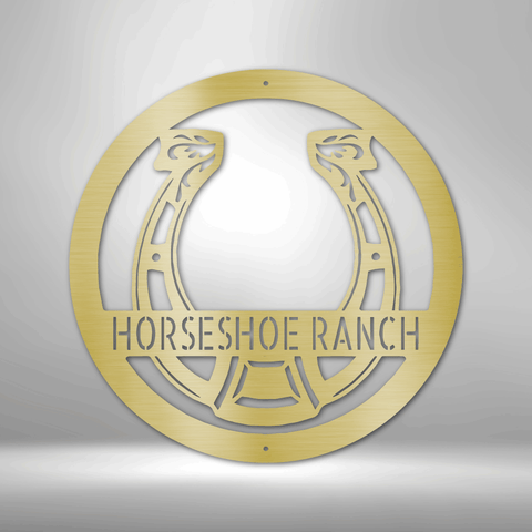 Image of Custom Horseshoe Monogram - Steel Sign- Gifts For Him/Her/Mom/Dad For Garden, Home, Backyard