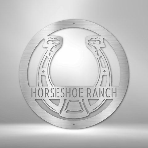 Image of Custom Horseshoe Monogram - Steel Sign- Gifts For Him/Her/Mom/Dad For Garden, Home, Backyard