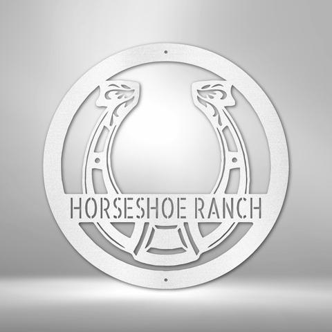 Image of Custom Horseshoe Monogram - Steel Sign- Gifts For Him/Her/Mom/Dad For Garden, Home, Backyard