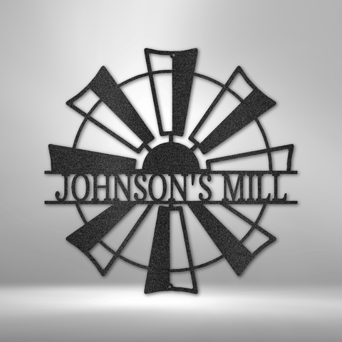 Image of Custom Windmill Monogram - Steel Sign Gifts For Him/Her/Mom/Dad For Garden, Home, Backyard