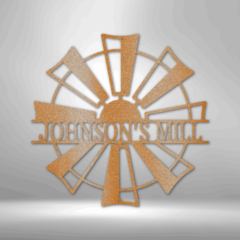 Image of Custom Windmill Monogram - Steel Sign Gifts For Him/Her/Mom/Dad For Garden, Home, Backyard