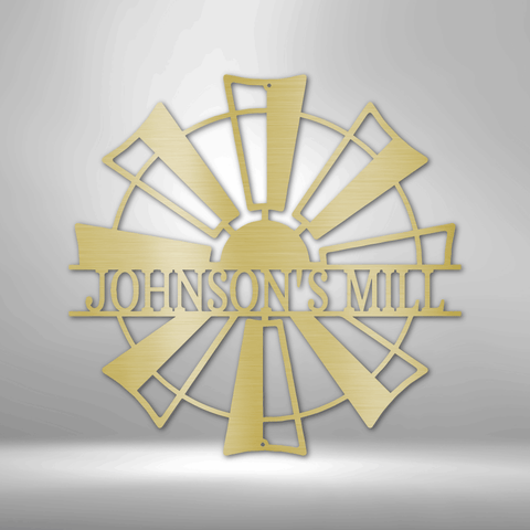 Image of Custom Windmill Monogram - Steel Sign Gifts For Him/Her/Mom/Dad For Garden, Home, Backyard