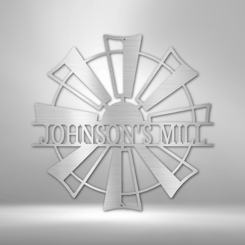 Image of Custom Windmill Monogram - Steel Sign Gifts For Him/Her/Mom/Dad For Garden, Home, Backyard