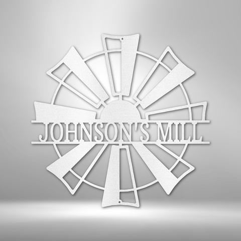 Image of Custom Windmill Monogram - Steel Sign Gifts For Him/Her/Mom/Dad For Garden, Home, Backyard