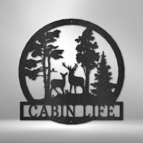 Image of Custom Deer in the Woods - Steel Sign- Gifts For Him/Her/Mom/Dad For Garden, Home, Backyard
