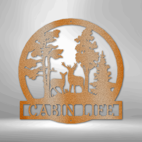 Image of Custom Deer in the Woods - Steel Sign- Gifts For Him/Her/Mom/Dad For Garden, Home, Backyard