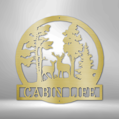Image of Custom Deer in the Woods - Steel Sign- Gifts For Him/Her/Mom/Dad For Garden, Home, Backyard