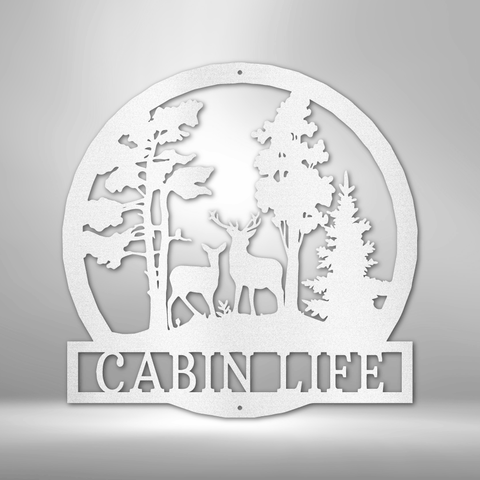 Image of Custom Deer in the Woods - Steel Sign- Gifts For Him/Her/Mom/Dad For Garden, Home, Backyard