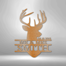 Custom Deer Head Monogram - Steel Sign- Gifts For Him/Her/Mom/Dad For Garden, Home, Backyard