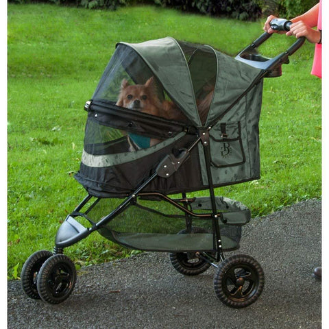 Image of No-Zip Pet Stroller- Pet Gear 3 Wheel Special Edition Pet Stroller- Comes In Chocolate, Orchid and Sage