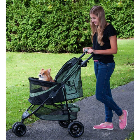 Image of No-Zip Pet Stroller- Pet Gear 3 Wheel Special Edition Pet Stroller- Comes In Chocolate, Orchid and Sage