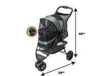 Pet Gear 3 Wheel Pet Stroller- Chocolate- No-Zip Special Edition