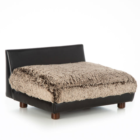 Image of Club Nine Pets Soho Roma Faux Leather Pet Bed with Cushion