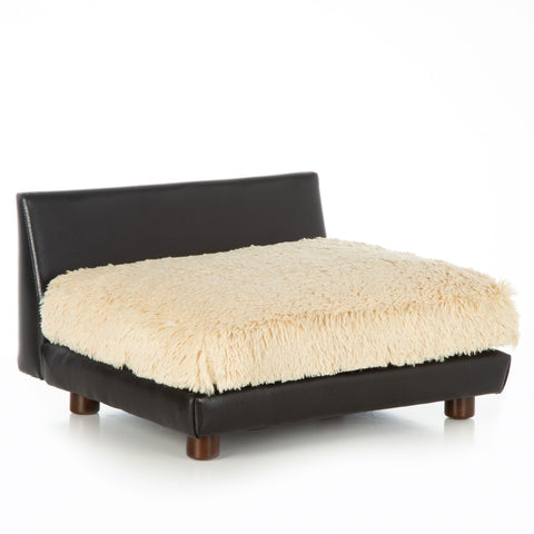 Image of Club Nine Pets Soho Roma Faux Leather Pet Bed with Cushion