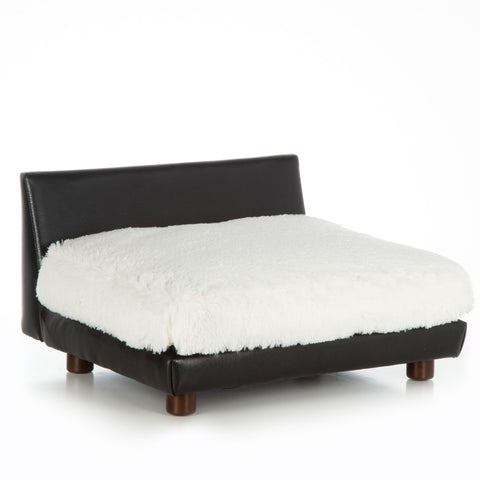 Image of Club Nine Pets Soho Roma Faux Leather Pet Bed with Cushion