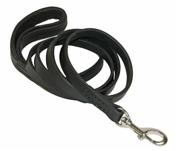 Image of Leather Leash Available in 2ft-6ft Length Black with Black Pad