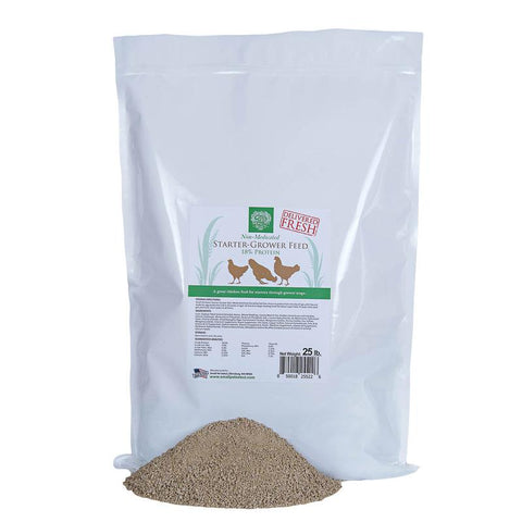 Image of Small Pet Non-Medicated Starter-Grower Chicken Feed, NON-GMO, 25 LB. Bag