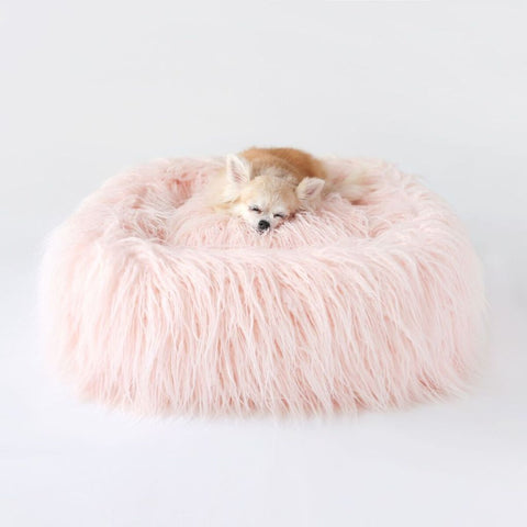 Image of Chic Himalayan Faux Yak Fur Dog Bed
