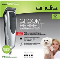 Andis Company Pet - Groom Perfect Med Duty Clipper - Black/Silver - 12 Piece