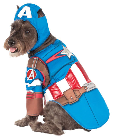 Image of Rubie's Costume Company Marvel: Deluxe Captain America Pet Costume