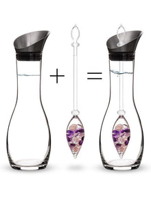 Vitajuwel Wellness Stainless Steel & Glass GemWater Pitcher Decanter Set