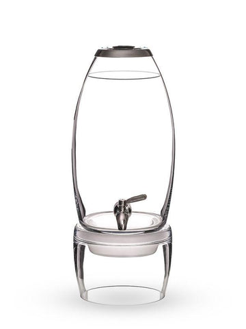 Image of Stainless Steel Glass Diamonds GemWater Dispenser Fountain Decanter With Ayurvedic Healing Gem Vial,Faucet, Stainless Steel Lid & Glass Stand