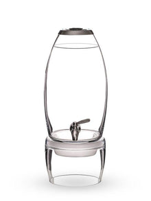 Stainless Steel Heavy Metal Free Glass Water Dispenser Fountain Decanter With Faucet, Stainless Steel Lid & Glass Stand